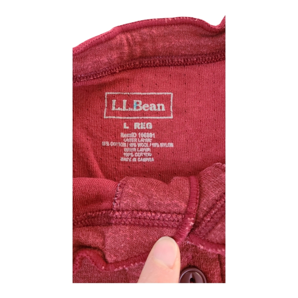 L.L. Bean Two-Layer River Driver's Traditional Fit Henley Large - Picture 4 of 7